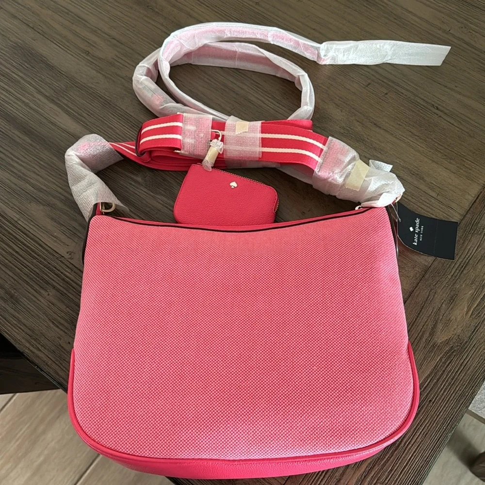 Kate Spade Rosie canvas crossbody pink peppe NWT - Picture 5 of 13